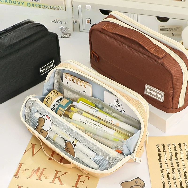

High Appearance Pencil Case, Student Multi-layer Large Capacity Pencil Case, Pencil Box, Multifunctional Handheld Stationery Bag