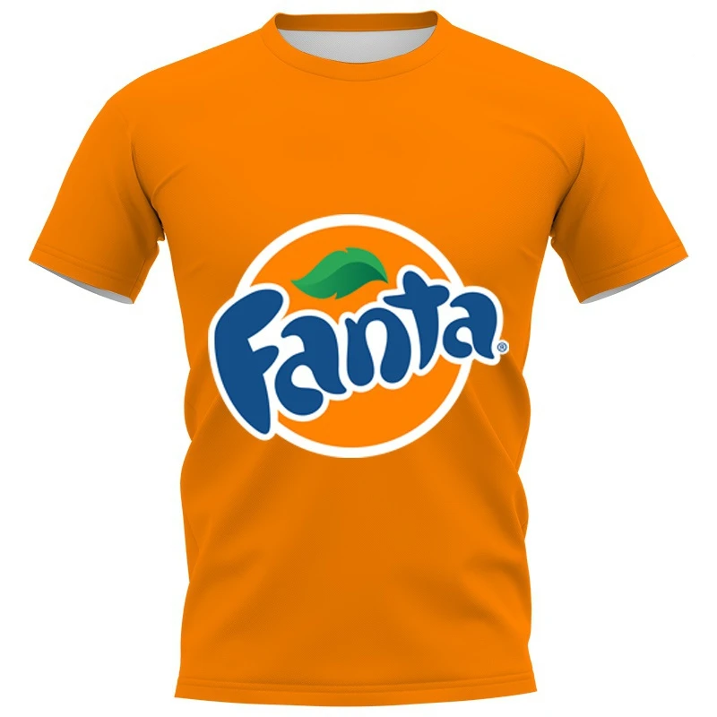 Men\'s CLOOCL Fashion Cool Yellow T-Shirt Fanta beverage Beer 3D Printed Style Casual Quick Drying T-Shirt Round Neck men\'s Tops