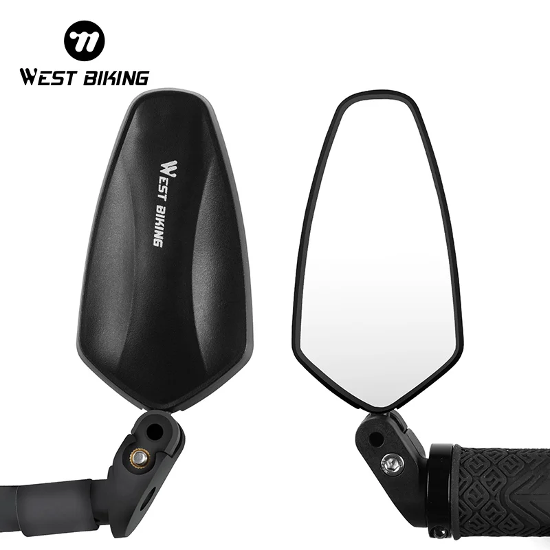 WEST BIKING Bicycle Rearview Mirror 360 Rotate Wide Angle Back Sight Reflector HD MTB Road Bike Handlebar Mirror Bike Accessorie