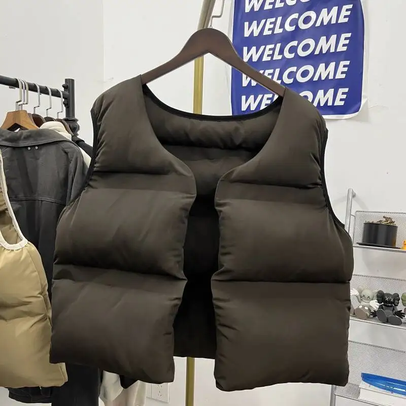 HKSH Dark Style Vest Autumn Winter New Men Thickened Collarless Buttonless Padded Coat High Street Loose Cotton Jackets HK14555
