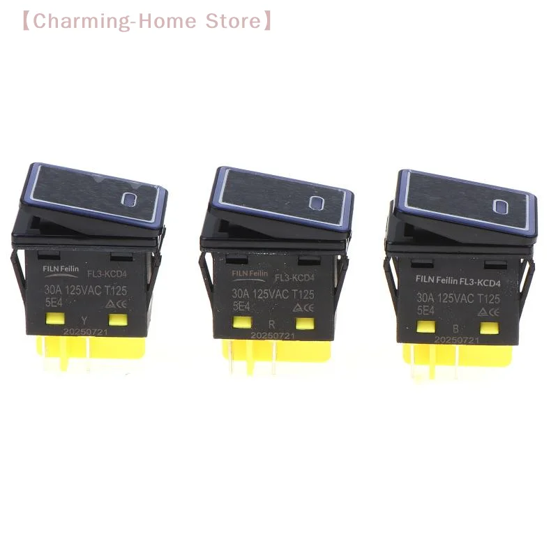 【M】30A 110V 220V Heavy Duty DPST IP67 4 Pin Sealed Waterproof T85 Auto Boat Marine Toggle Rocker Switch With LED Light