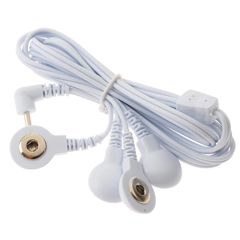 1PC 4-Way Electrode Pads TENS Unit Lead Wires Cables For Massage Tools