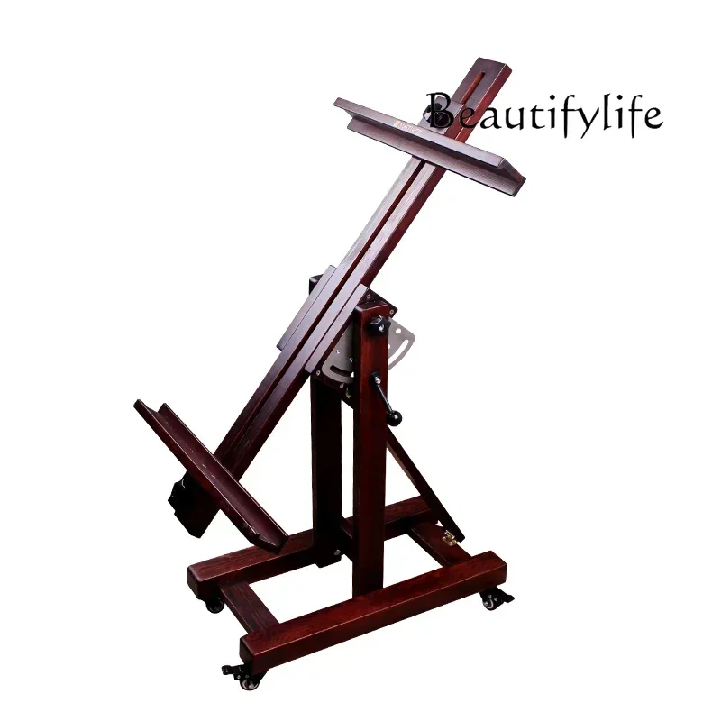 Studio Simple Retro Easel Indoor Exquisite Easel Universal Wheel Watercolor Easel