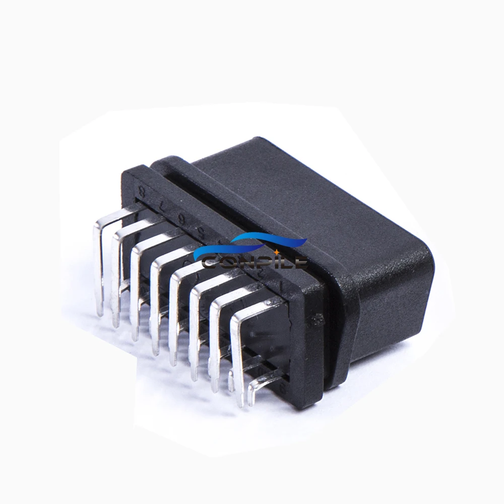 1PC Car truck OBD2 diagnosis female interface 16PIN connector straight needle bent pin plug welding board OBDII