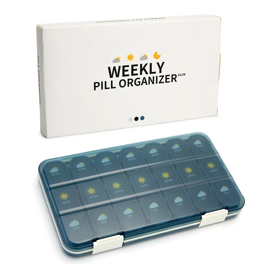 21/28Grid Pill Box Large Capacity Pill Box Pill Medicine Storage Pill Box Weekly Vitamin Organizer Pastillero Moisture Resistant