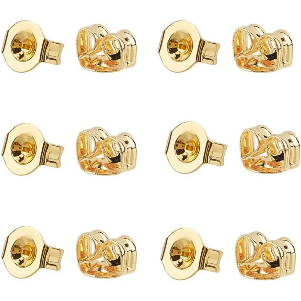 600pcs Golden Ear Nuts Fit for 0.8mm Pin Stainless Steel Earrings Back Ear Locking Earring Stoppers for Post Stud Earrings