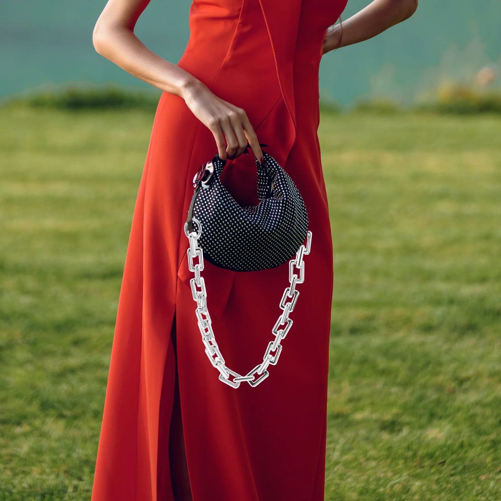 

3Pcs Acrylic Purse Chain Extender Decorative Shoulder Bag Strap Replacement Handbag Chain Extender for Women Purse