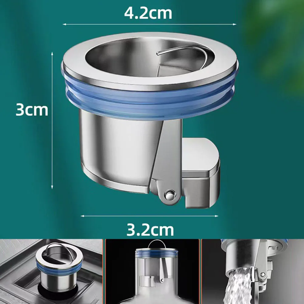 

1pcs Bathroom Floor Drain Copper-Core Deodorant Sewer Pipe Anti-Odor Artifact Cover 4.2*3.2*3cm For 3.3-4cm Aperture