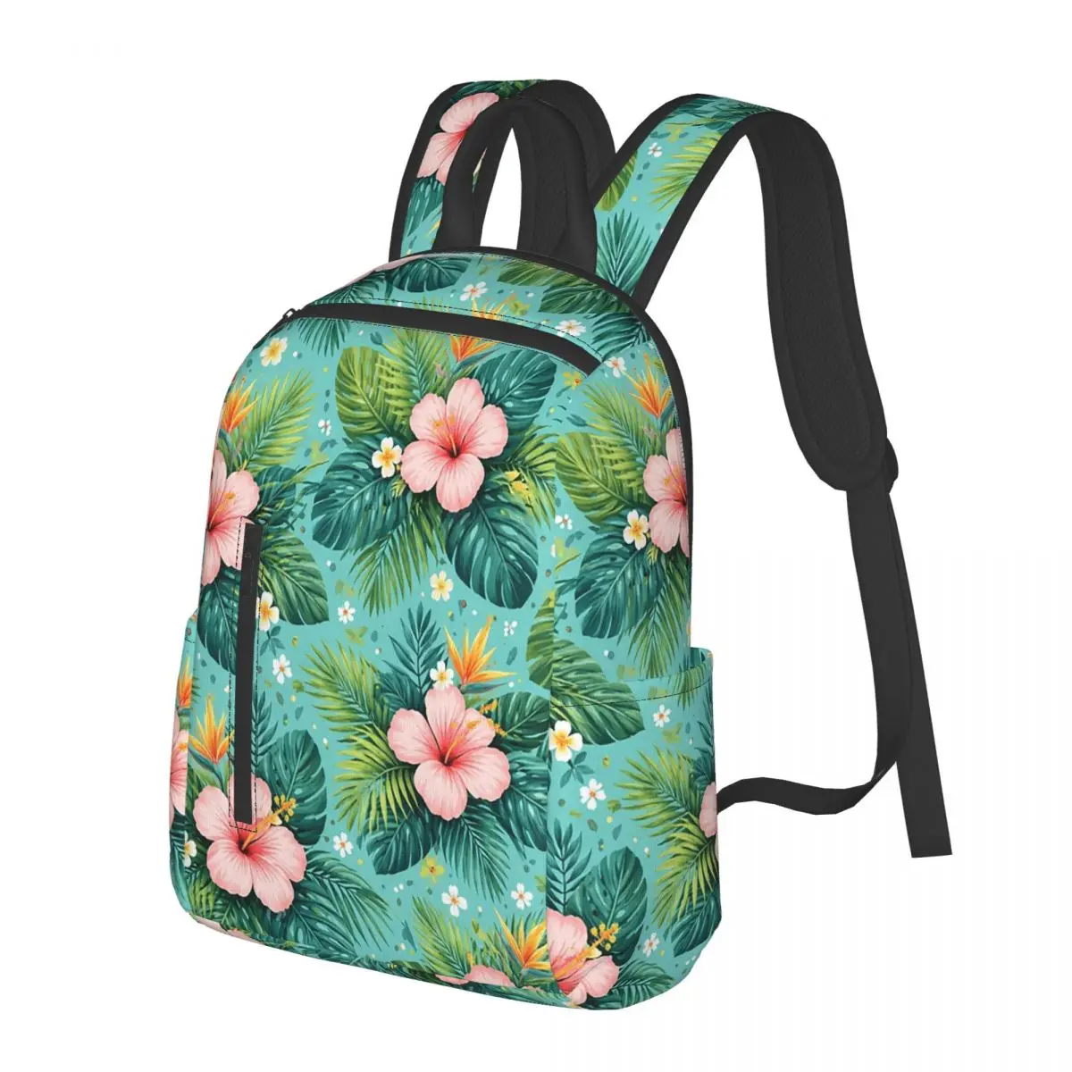 

Tropical Hibiscus And Palm Leaf Student Backpack School Bag Hiking Travel Daypack for Boys Girls Bookbag Shoulder Bags