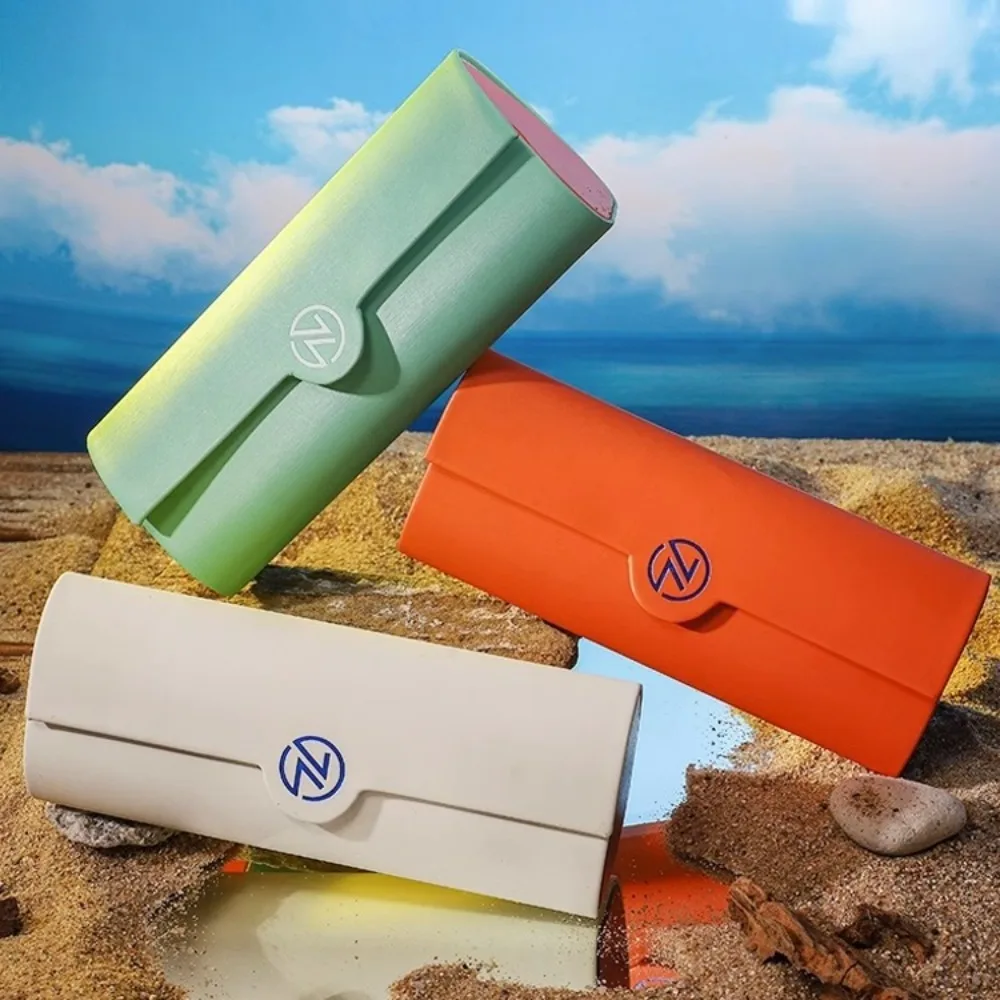 1pc Simple Leather Eyewear Case Optical Retro Myopia Glasses Sunglasses Storage Box Fashion for Men and Women