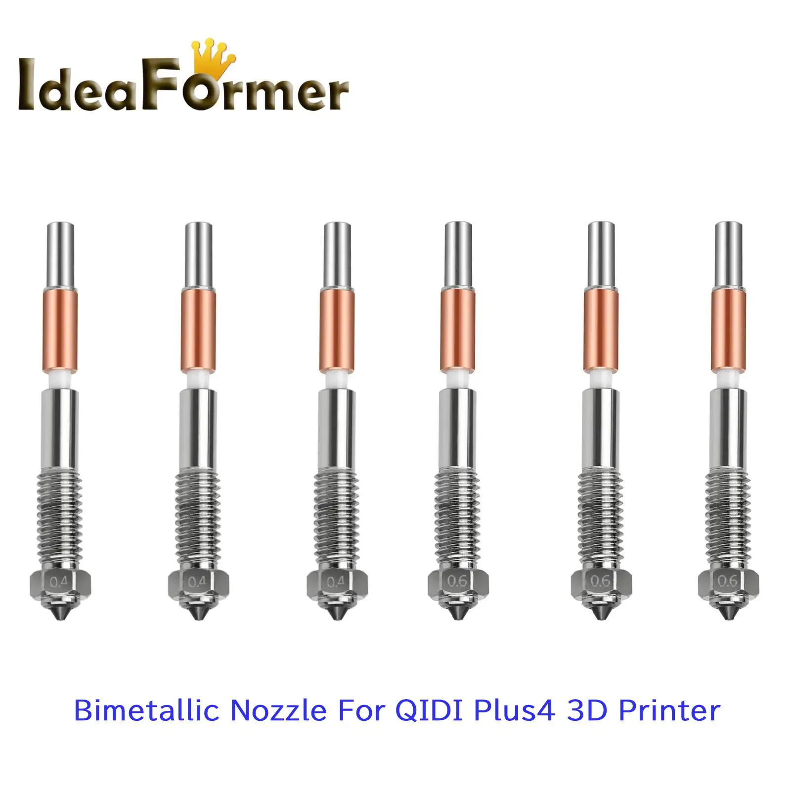 

Встроенное сопло горловой трубки для QIDI Plus4, быстросменное полностью металлическое сопло для экструдера, биметаллическое сопло для горловой трубки с терморазрывом