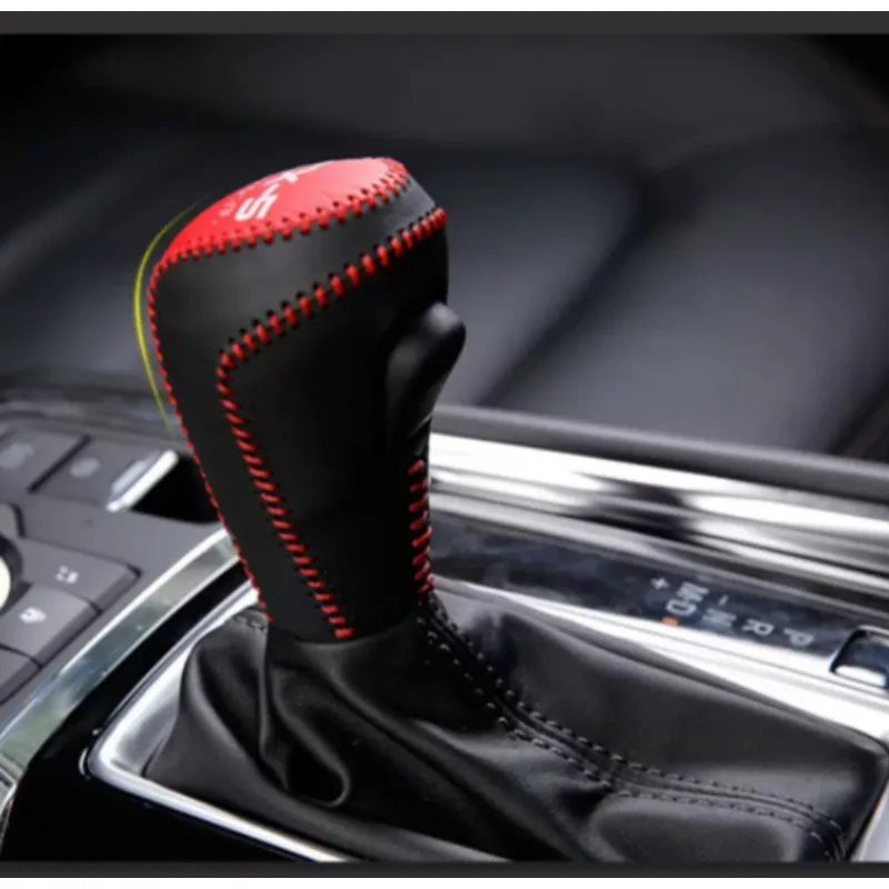 Leather Gear Shift Knob Cover For Suzuki vitara 2017 2018 2018 2019 2020-2025 Automatic Hand-Stitched DIY Gear Shift Collars
