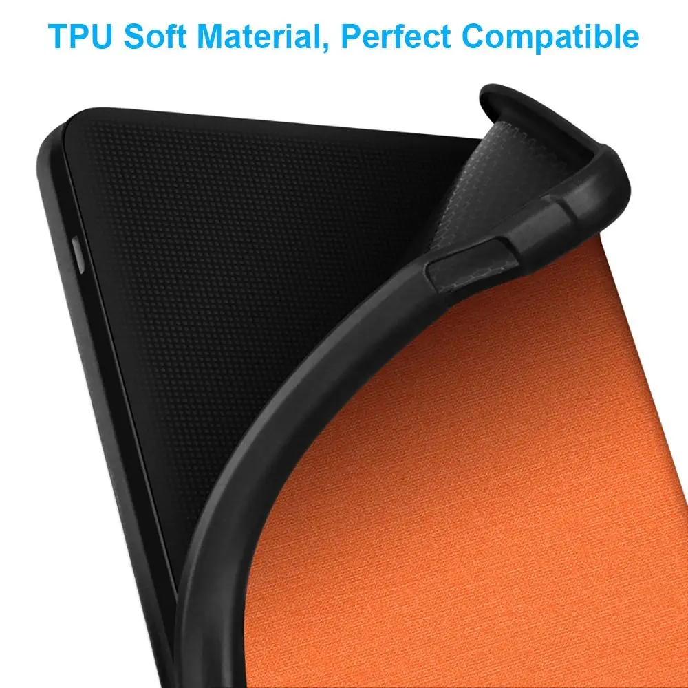 Hand Support N873 Smart Case Auto Wake/Sleep TPU Protective Shell Linen Texture Shockproof for Kobo Libra H2O