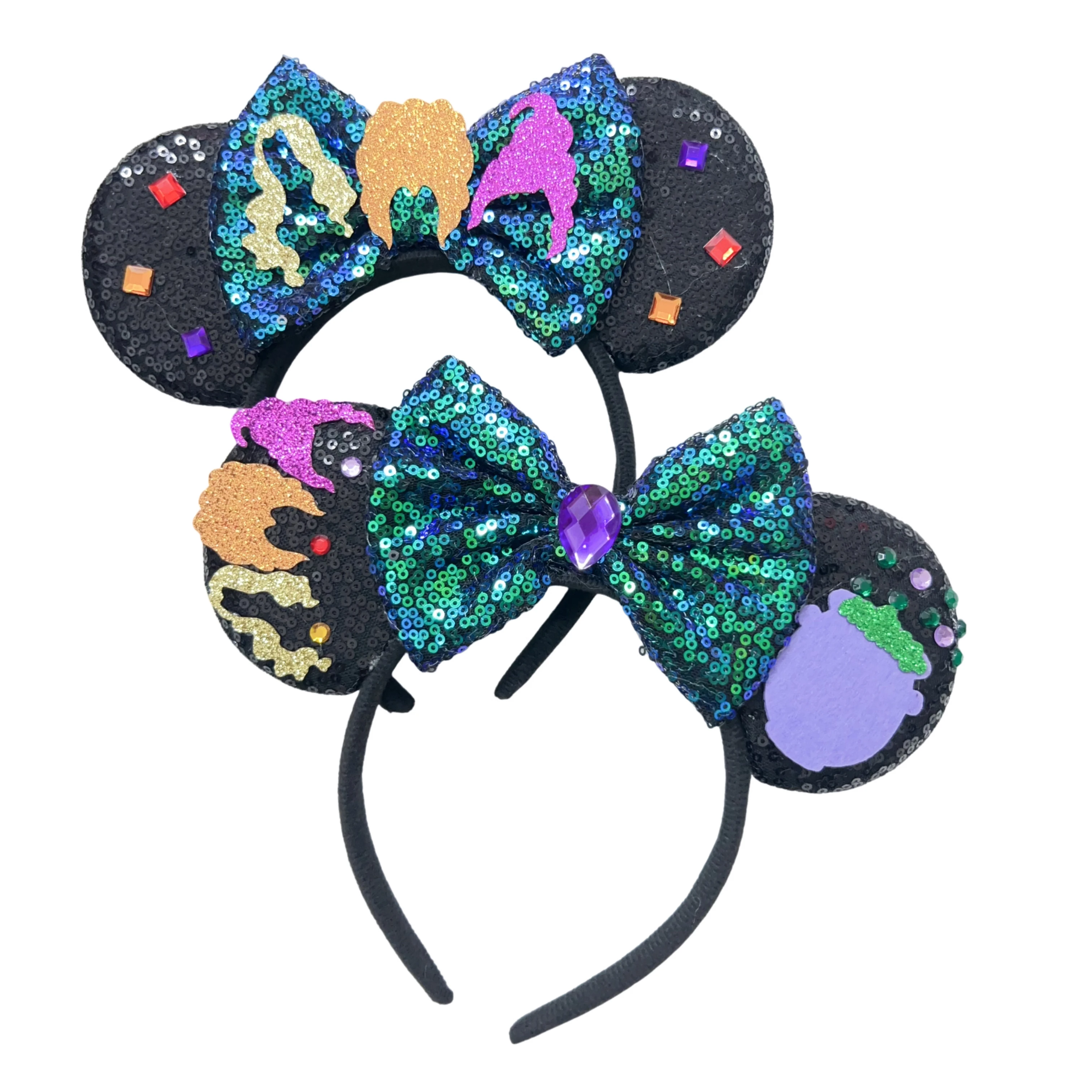 2023 Newest Mickey Mouse Ears Headband Kid Adult Halloween Festival Party Sequins Bow Hairband Women Girl Hair Accessories Gift