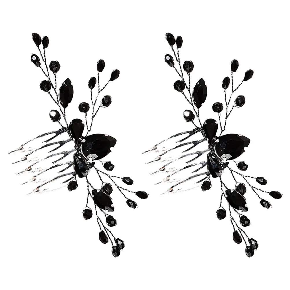 

2pcs Rhinestone Hair Combs Vintage Style Wedding Bridal Comb Lightweight Durable Bride Accessories Decorative Combs For Women