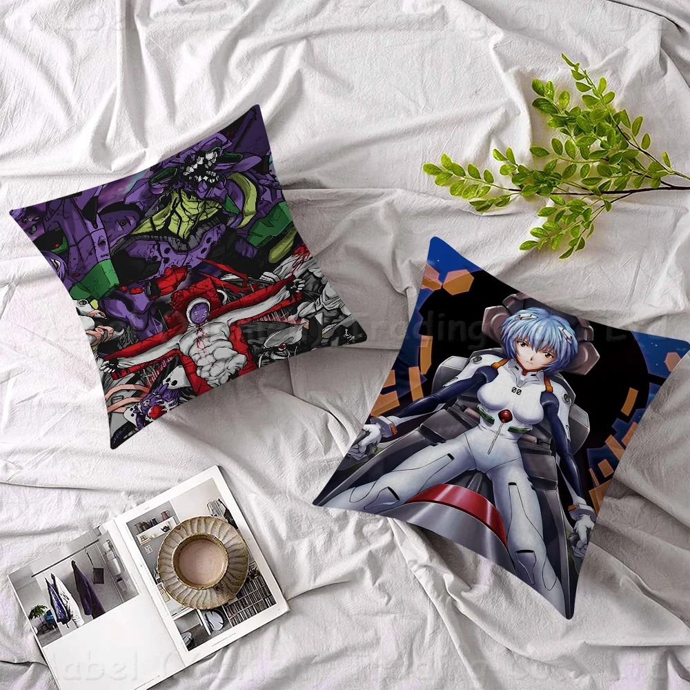 E-Evangelion Anime Cushion Cover Inches Farmhouse Decor Home Throw Pillow Covers For Couch Decorations