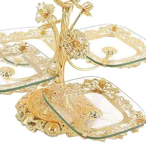 Fruit trays in Elegant Glass Fruit Basket Fruit Flame Cake Support 4 Layers Glass Buffet serving family dining room tray 10 Main Luxury Frute Sales - №4