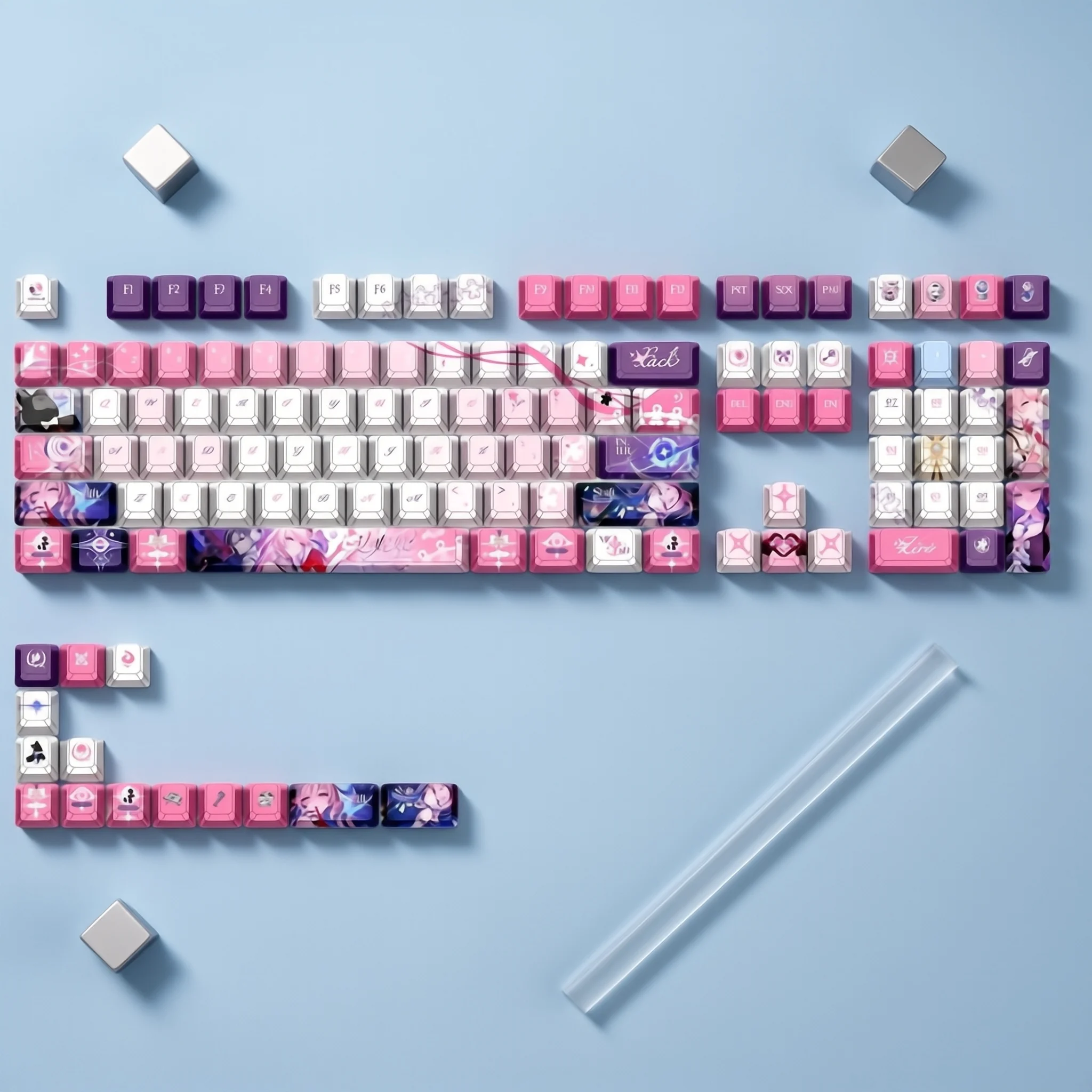 122 Keys PBT Sublimation Keycap Set Wuthering Waves Denia Game Mechanical Keyboard Diy Accessories Keycaps Wear Resistant