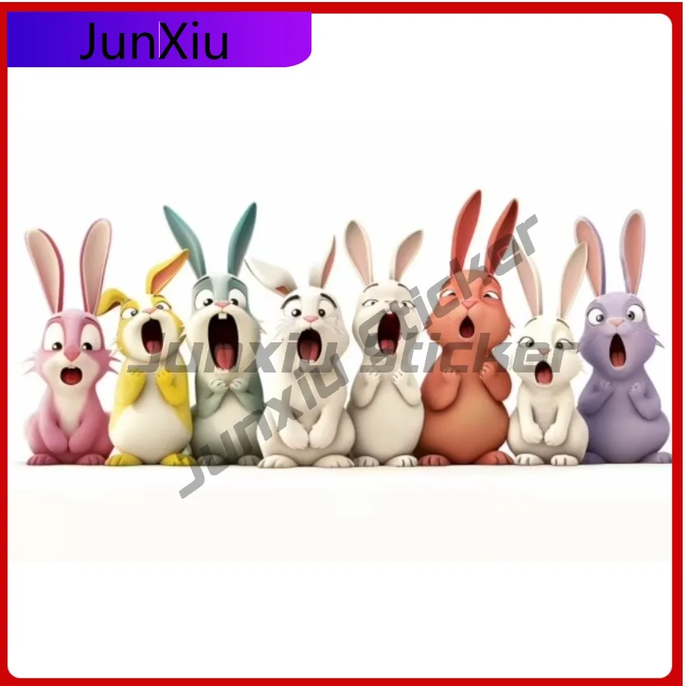 

Kawaii Rabbit Sticker, Anime Vintage Car Laptop Window Bumper Waterproof Vinyl Decal Accessory Cool Vintage Aesthetic Unique