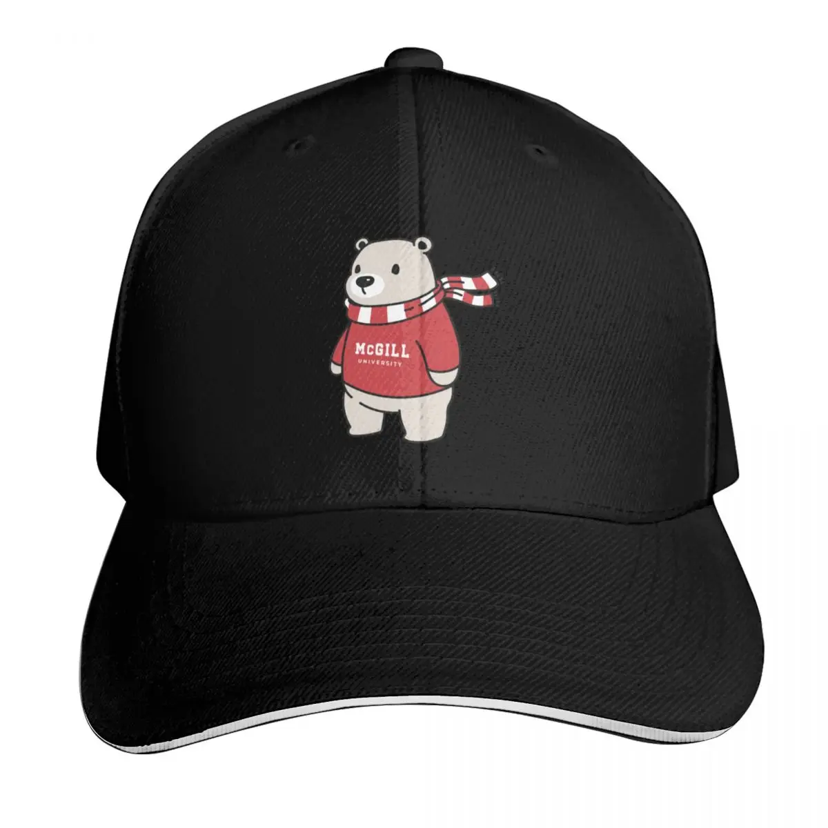 McGill University Bear With Sweater Baseball Cap Brand Man cap black Kids Hat custom Hat Women's Men's
