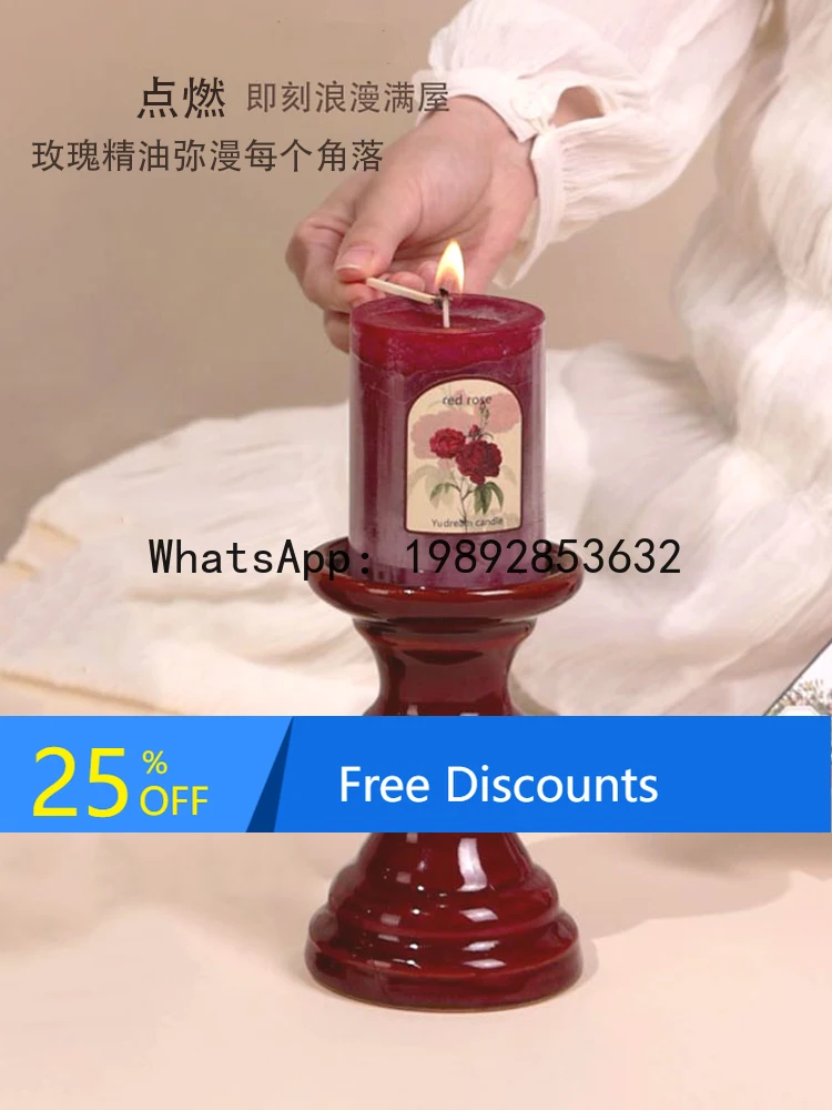 

XL Aromatherapy Candle Rose Essential Oil Red Romantic Wedding Decoration Arrangement for Wedding Room and Home Use