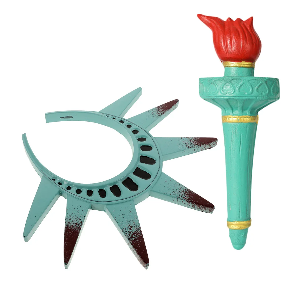 1 zestaw Opaska na głowę z głową Statuetki Wolności Korona Palnik Motyw USA Akcesorium na imprezę Halloween Kostium Rekwizyt do odgrywania ról Dla Kobiet Mężczyzn Dzieci