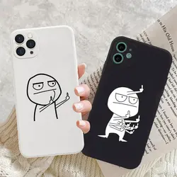 Funny Man Phone Case For iPhone 15 11 12 13 14 Pro Max Middle Finger Cases For iPhone 7 8 14 15 Plus X XR XS Max Soft Back Cover