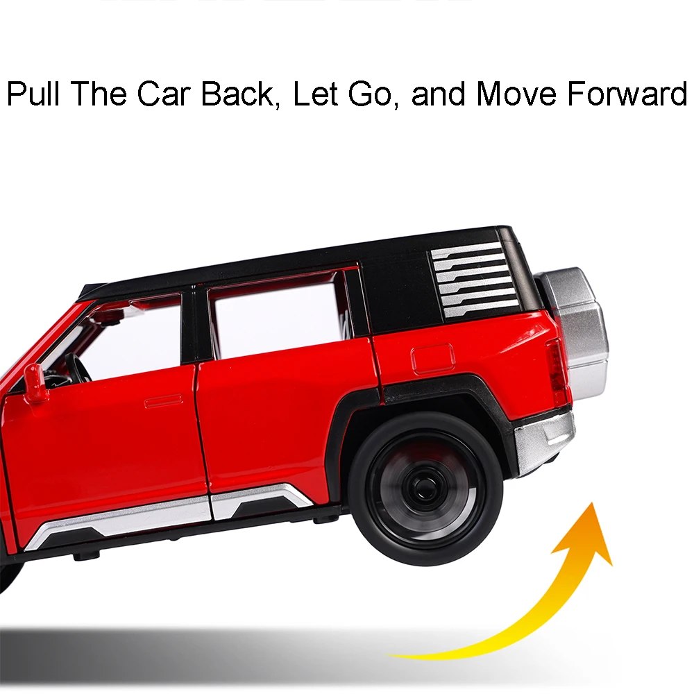 1:32 BYD Op zoek naar U8 Model Speelgoedauto's Legering Diecast Rubicon Terreinwagens Geluid Licht Deuren Geopend Trek Jongens Geschenken