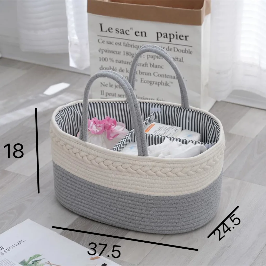 Cotton Washing Basket Garden Style Storage Basket Cotton Rope Woven Basket Clutter Arrangement Storage Baskets