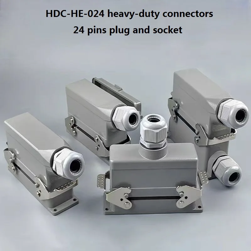 

HDC-HE-024 Heavy-duty connector with 24 pins / core aviation waterproof industrial plug and socket, 16A, 500V