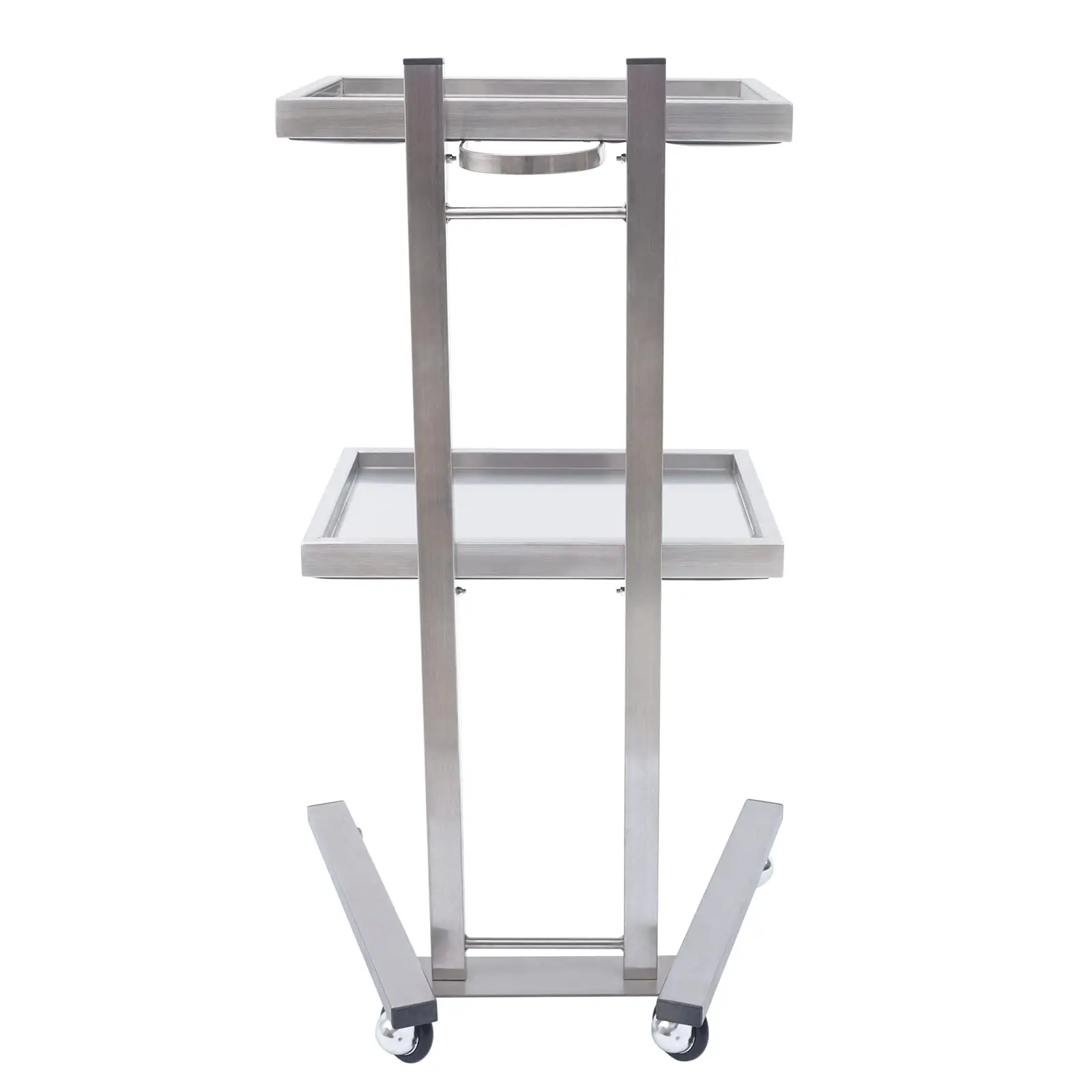 Carrello con rotelle in metallo a 2 livelli, vassoio per carrello per parrucchiere su ruote mobili, carrello per attrezzi con rotelle, carrello con vassoio pieghevole da 33,86 pollici,