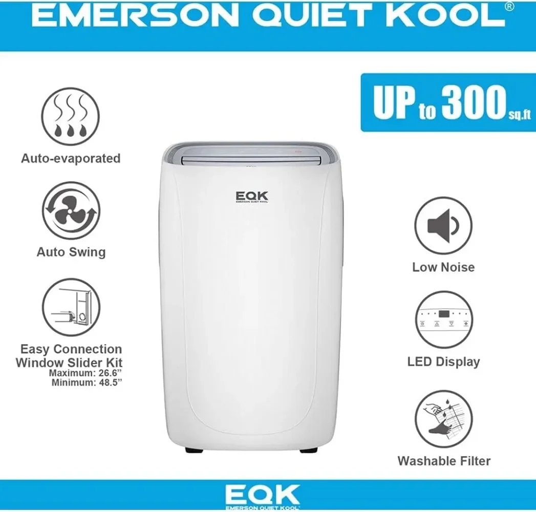 Emerson Stille Kool 8000 Btu Ashrae/5000 Btu Doe Draagbare Airconditioner Met Ontvochtiger En Afstandsbediening