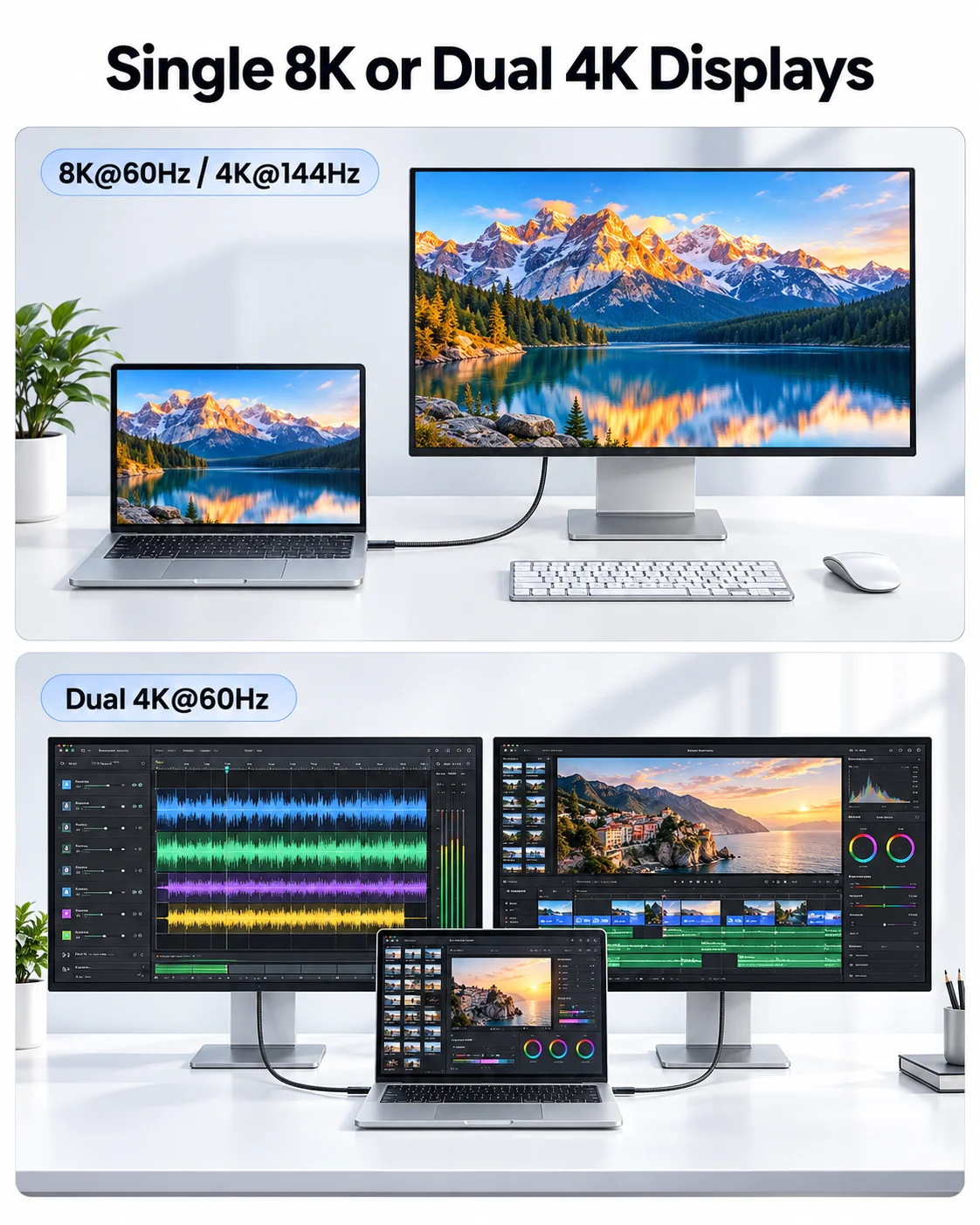 40Gbps USB4 USB C Cable, 240W PD 3.1 Fast Charging 8K Dual 4K Video Data Cable for Thunderbolt 4 MacBook SSD Dock iPad iPhone 17