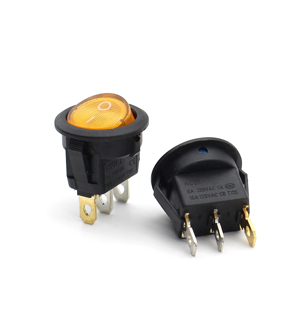 1PCS/5pcs 12V / 220V led switch Light Switch Power Switch Car button lights ON/OFF 3pin Round Rocker Switch