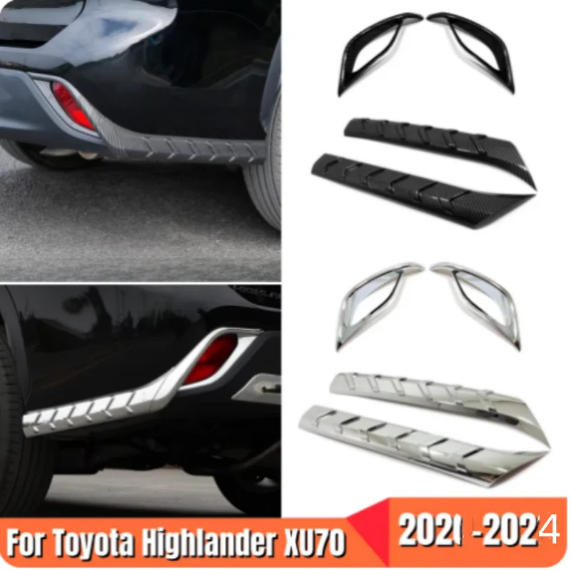 

For Toyota Highlander Kluger XU70 2021-2024 Car Rear Fog Lamp Cover Trim Light Foglight Eyebrow Sticker Accessories