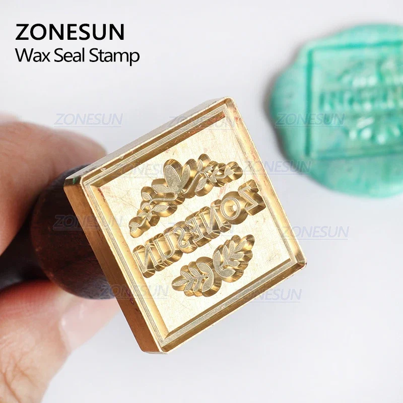 ZONESUN Custom Seal Stamp With Wood Handle for Gift Packing Letter Envelopes Parcels DIY Wedding Invitations