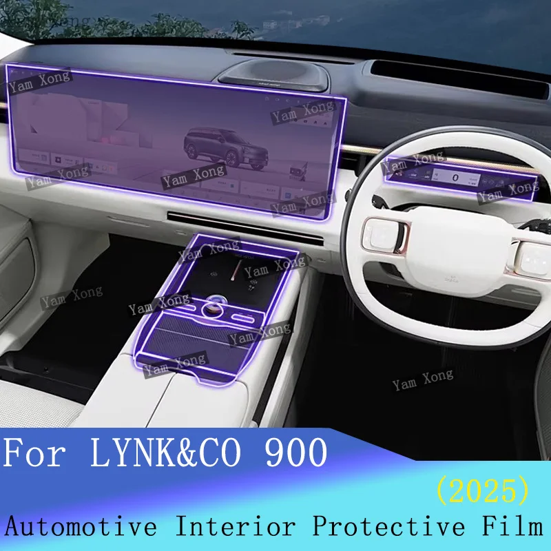 

Car Navigation screen Protection Sticker For LYNK&CO 900 LYNK CO Full set interior Film Gear Panel Transparent Anti-scratch Film