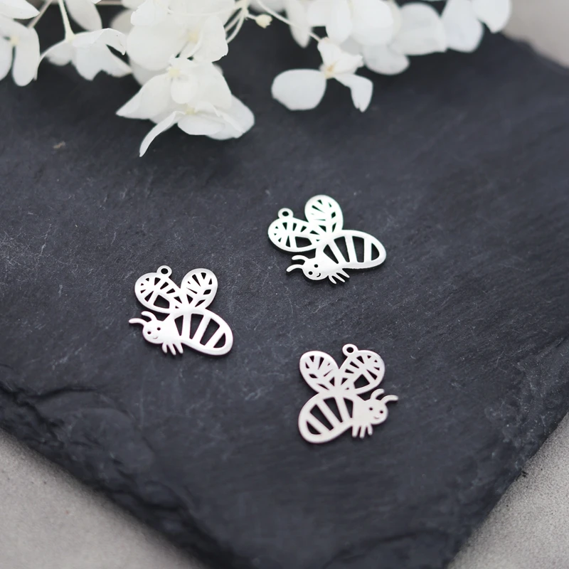 

3pcs Tiny Insect Charm Bee 316L Stainless Steel Pendant Charms for Jewelry Making Bracelets Earrings Women Craft diy Accessories