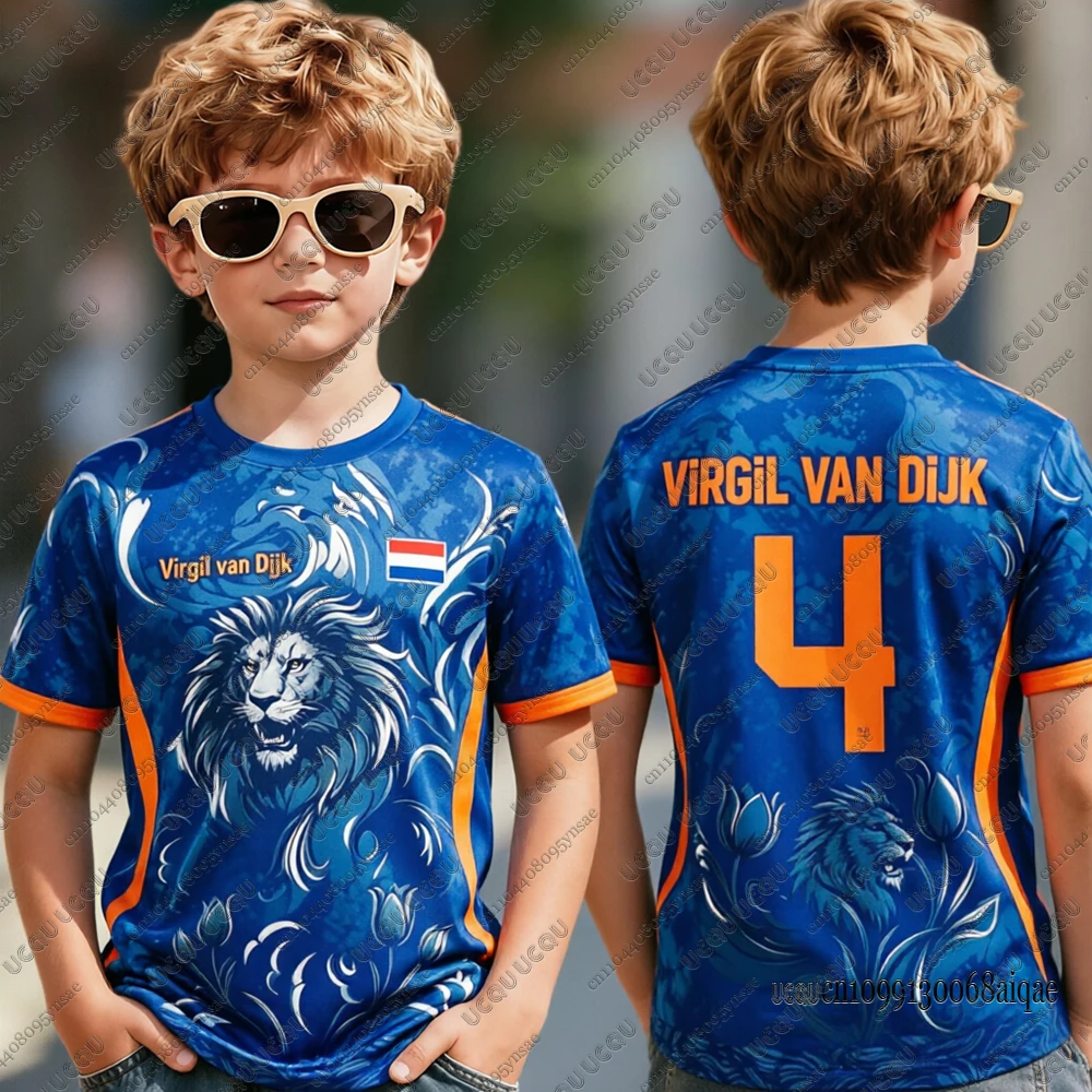 Netherlands Flag Print Jersey Summer New Outdoor Sports Breathable Tee For Adult/Kids Casual Soccer Uniform Kids Football Shirts