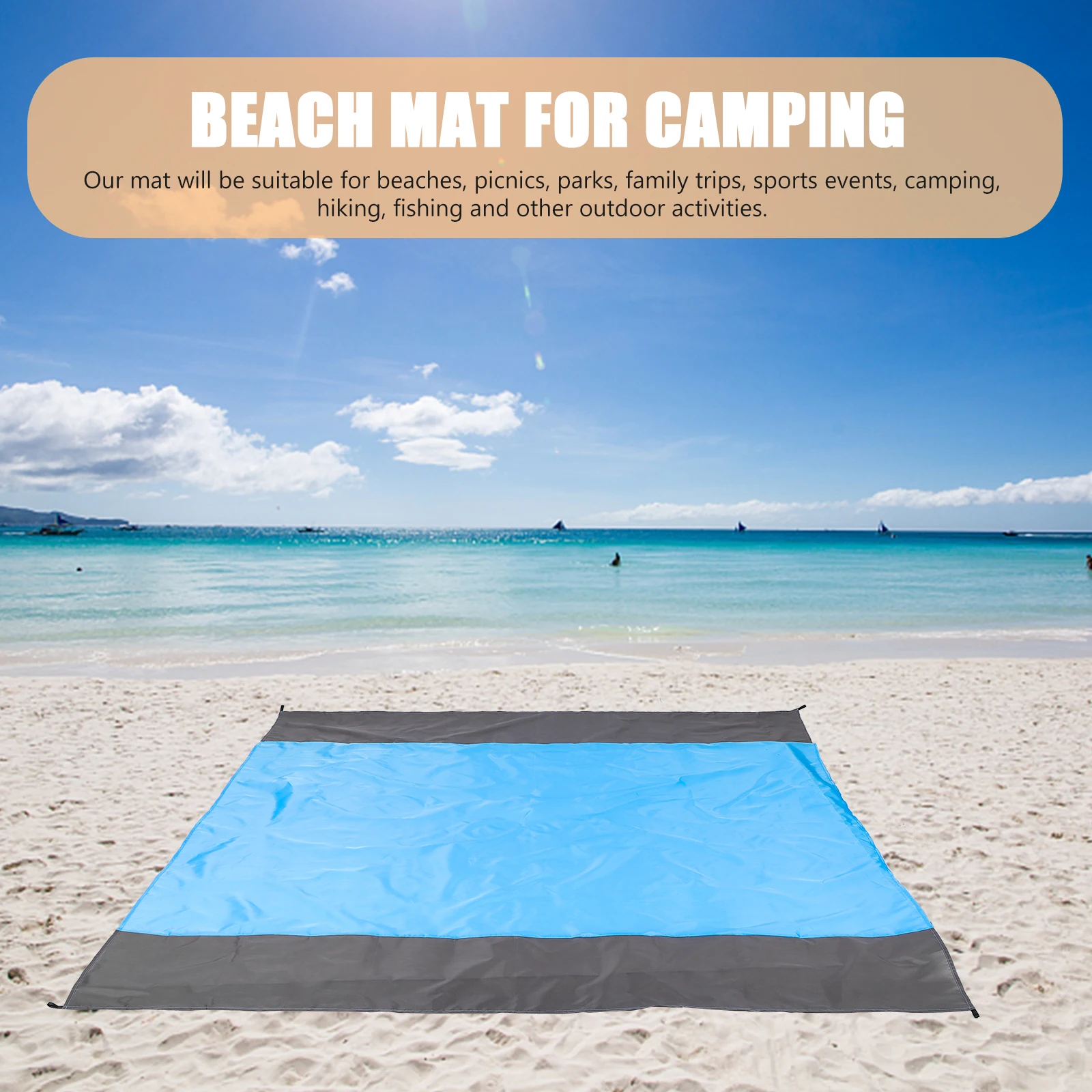 

1 set Waterproof Beach Mat Foldable Large Outdoor Blanket Portable Camping Picnic Cushion Reclining Mat Lightweight for Family