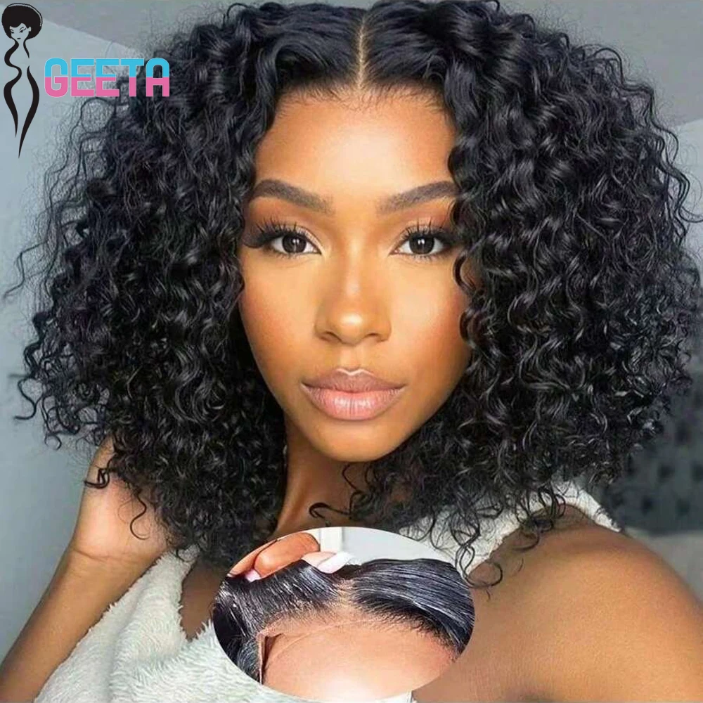 

Без клея, глубокая волна, фронтальный парик 7x5 4x4, бесклеевой парик Боб, человеческие волосы, готовые к ношению, вьющиеся 13x4, предварительно вырезанные парики на шнуровке для женщин