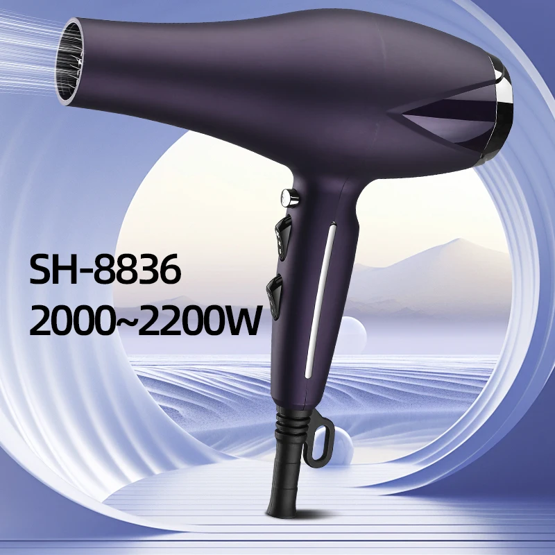 Professional Salon Hair Dryer with 2000W 3 Heat 2Speed Settings 1 Nozzles Lightweight Design for Fast Drying an