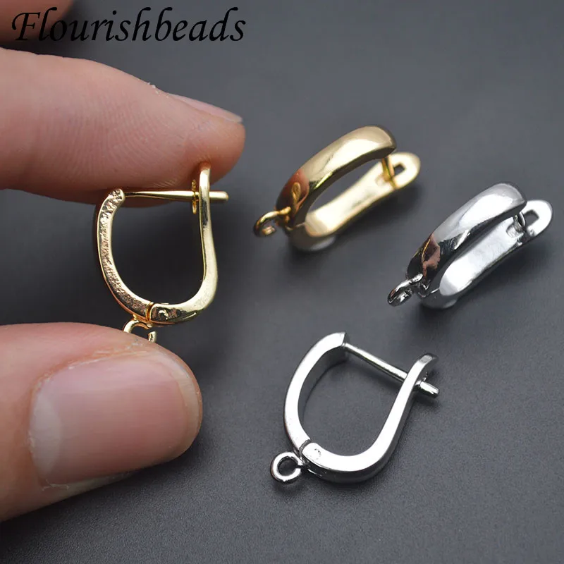 Jewelry Findings Metal Copper Gold Silver Color Earrings Hooks Clasp Settings for DIY Fashion Earrings 30pcs/lot