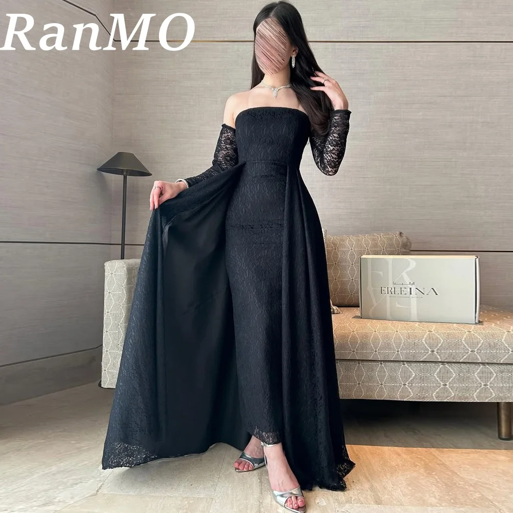 

Ranmo New Elegant Off Shoulder Mermaid Prom Dress Floor-Length Pleat vestidos de noche Full Sleeve Elegant Evening Dresses 2025