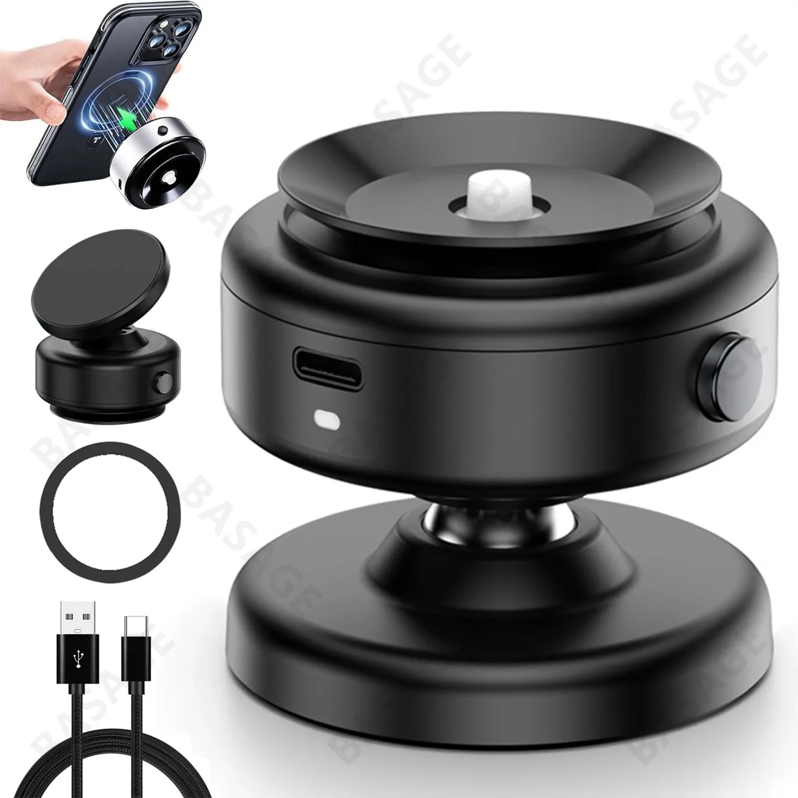 

Car Magnetic Vacuum Adsorption Bracket 360 Degree Rotating Aluminum Alloy Mobile Phone Holder For 4.7-inch Or Above Smartphones