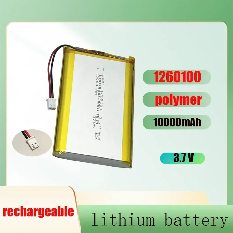 3.7V 10000mAh Oplaadbare Batterij 1260100 Lithium Ion Polymeer Lithium Batterij Voor Solar Light Power Bank Radio GPS