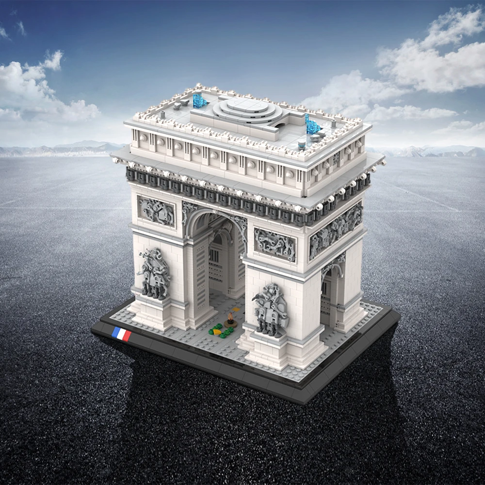 4445 szt. Moc Arc De Triomphe gwiazdy klocki architektura łuk cegły słynne zabytki zestaw modeli dzieci zabawki dla dorosłych prezent