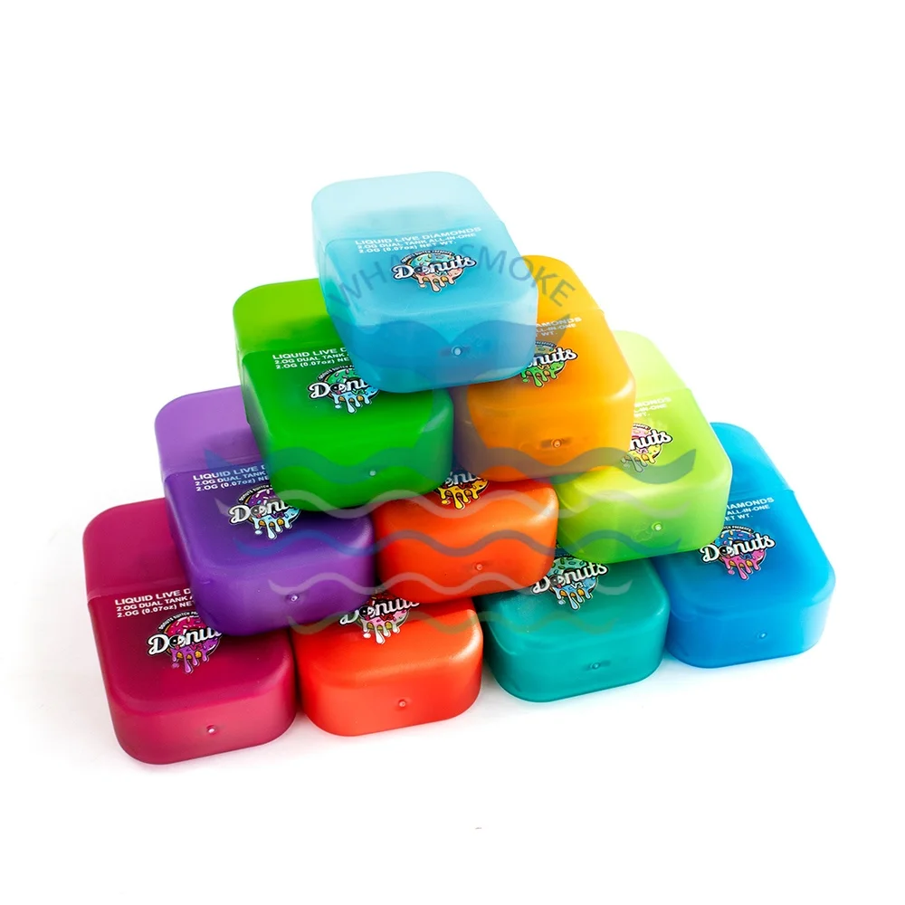 Dount Plastic Cartridge Empty Storage Case Colorful Packaging Double Chamber Empty Tank Display Box