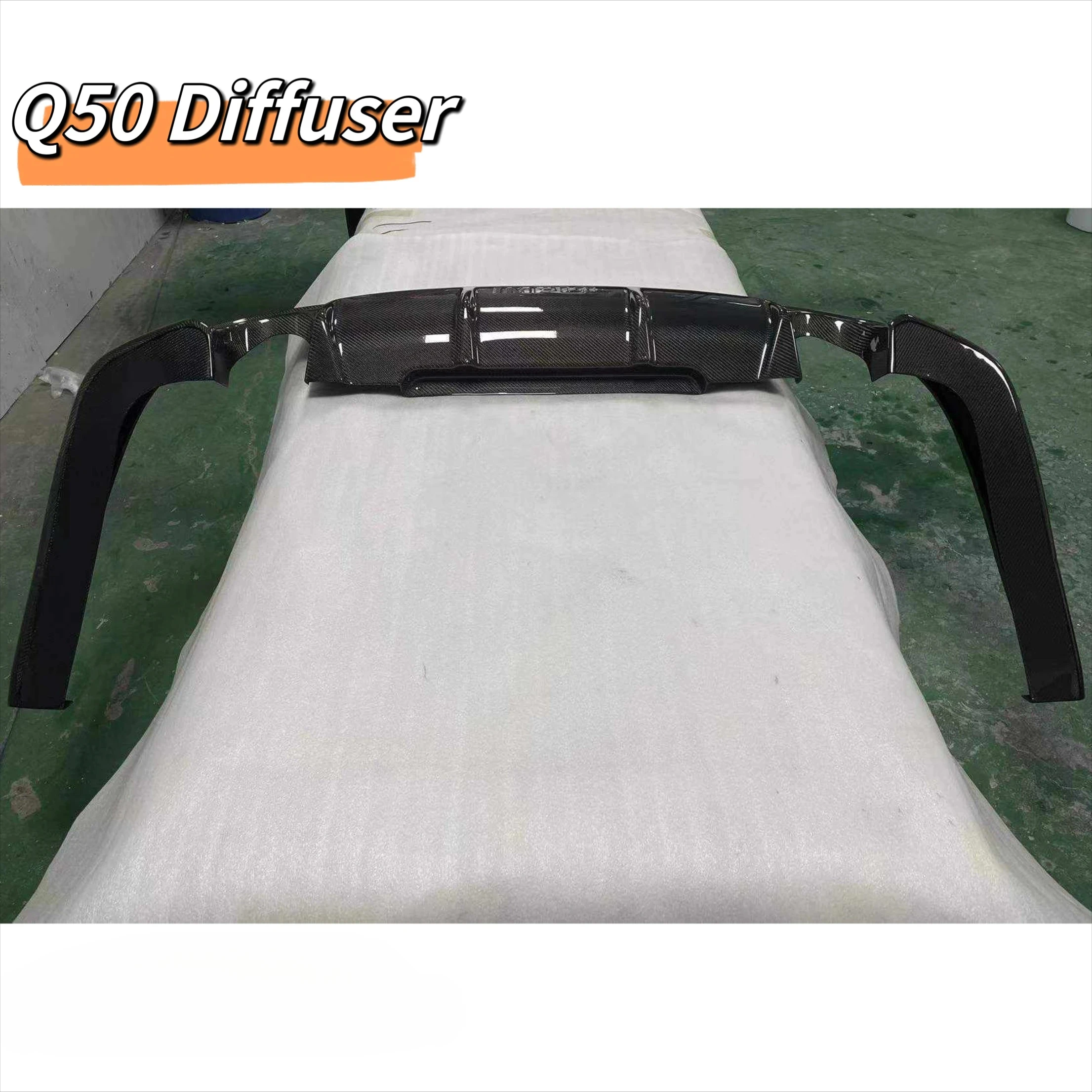 Задний диффузор MRD из углеродного волокна для Infiniti Q50 2014+, бампер для губ, диффузор для губ IMPUL Style