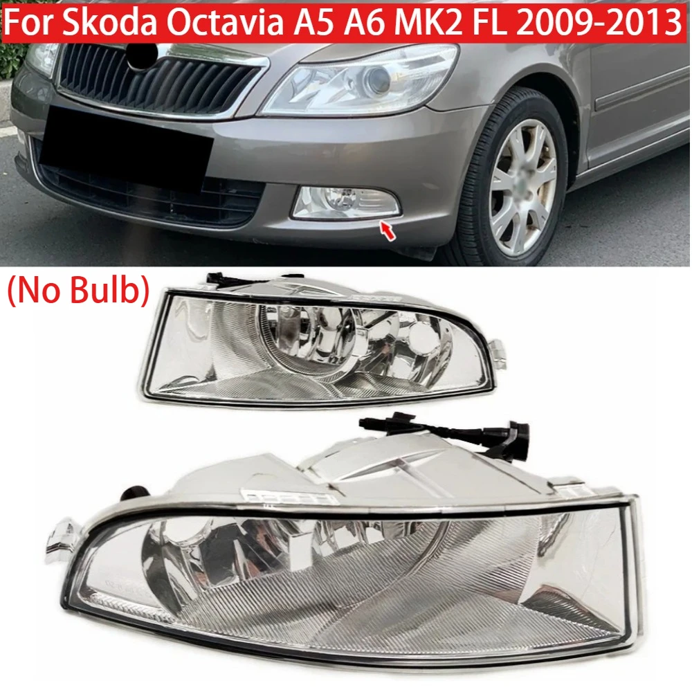 

Front Bumper Halogen Fog Light Lamp 1Z0941701C 1Z0941702C for Skoda Octavia A5 A6 MK2 FL 2009-2013 No Bulb